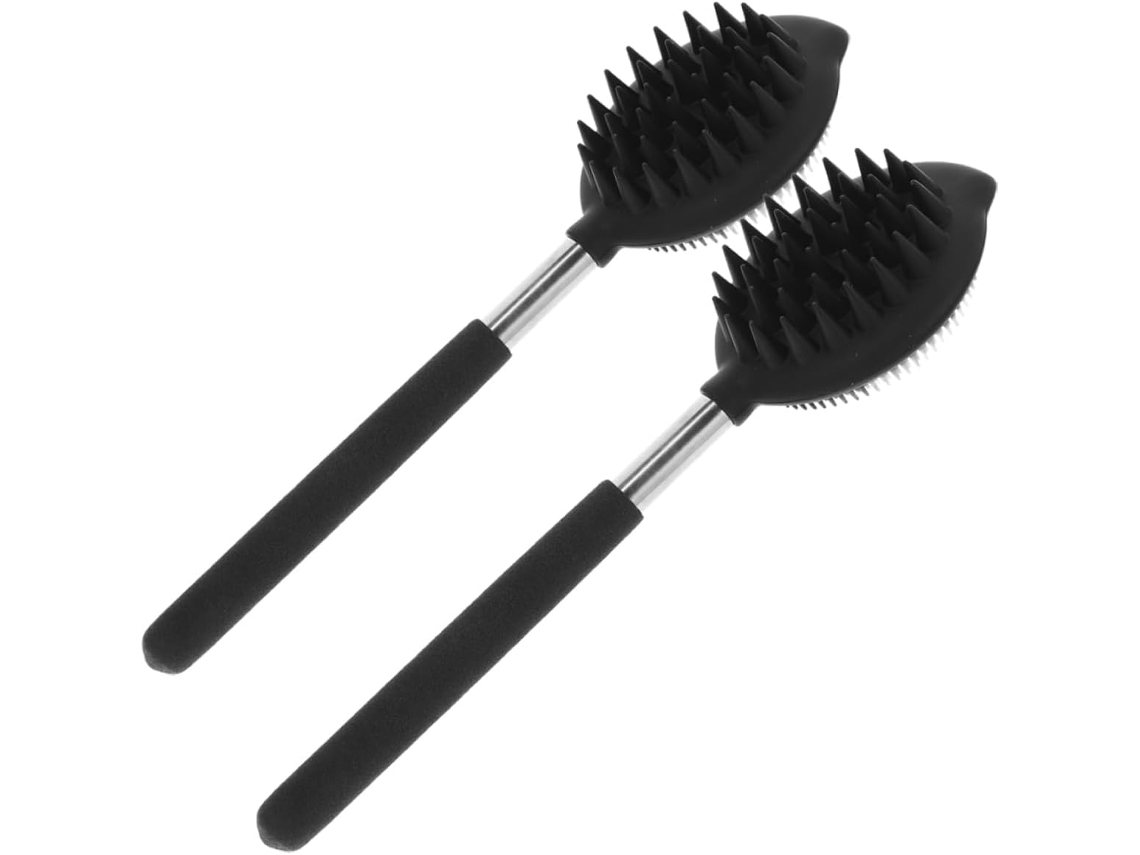 Conjunto De 2 Escovas Banho Silicone Beaupretty Com Cabo Longo Para Limpeza E Massagem, Escova De Chuveiro Macia Para