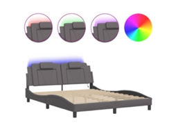 Bed Frame, Bed Frames Vidaxl Cinzeto Couro Artificial (160 X 200 Cm)