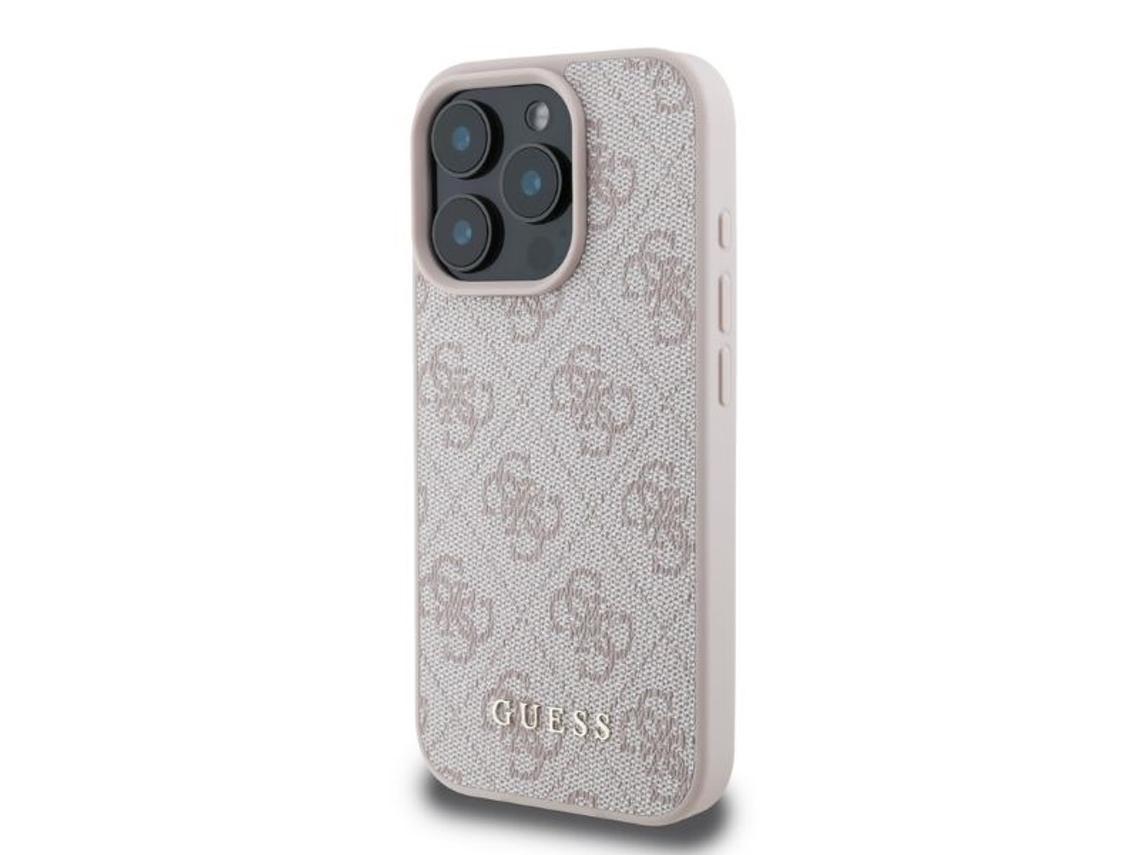 Capa para iPhone 16 Pro GUESS Pele Sintética Rígida Rosa