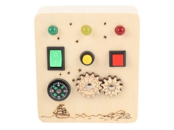 Primerox tabuleiro Sensorial de Madeira com Luzes Led Jogo Educativo de Aprendizagem Precoce para Crianças