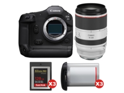 Eos R1 + Rf 70 200mm F/2.8 L Is Usm + 3 Sandisk 128gb Extreme Pro Cfexpress Type B + 3 Canon Lp e19 + Ebook Pricedirect CANON