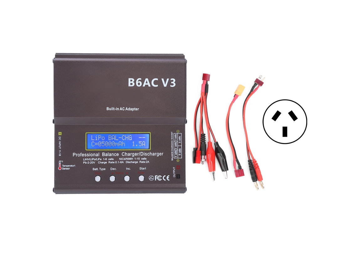 Carregador Inteligente De Equilíbrio 80w Para Pacotes De Baterias Ni-mh Ni-cd Modelo B6acv3