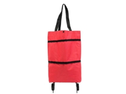 Sacola de Compras Dobrável com Rodinhas Giratórias, Grande Capacidade, Tecido Impermeável, Zíper Suave, Alça Retrátil Ideal para Compras de Sup GOKOCO