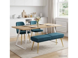 Vidaxl Banco De Camadas Duplas Azul 120 X 45 X 46 Cm Veludo