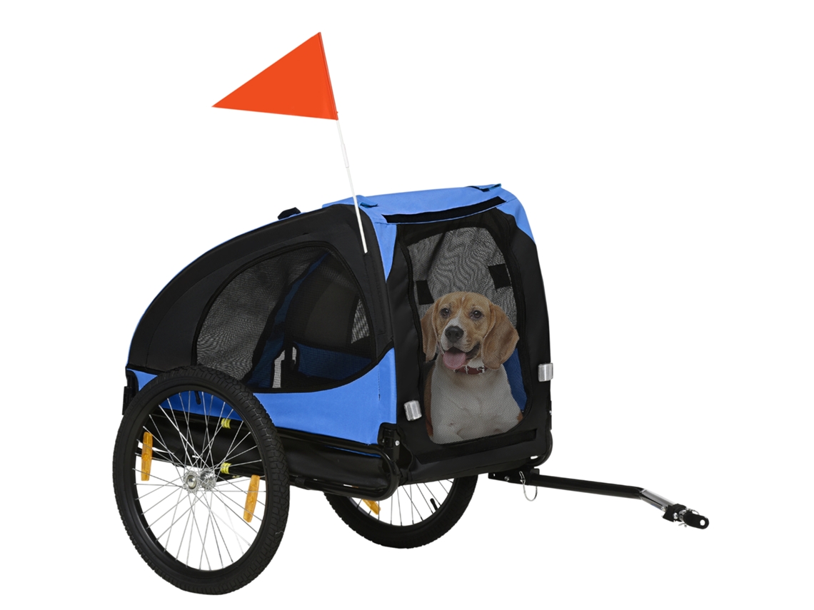 Trailer para Cães, Trailer Dobrável para Bicicleta para Cães, Resistente À Água, Oxford Tecido, Aço, 140 X 71 X 83 Cm, Azul pt