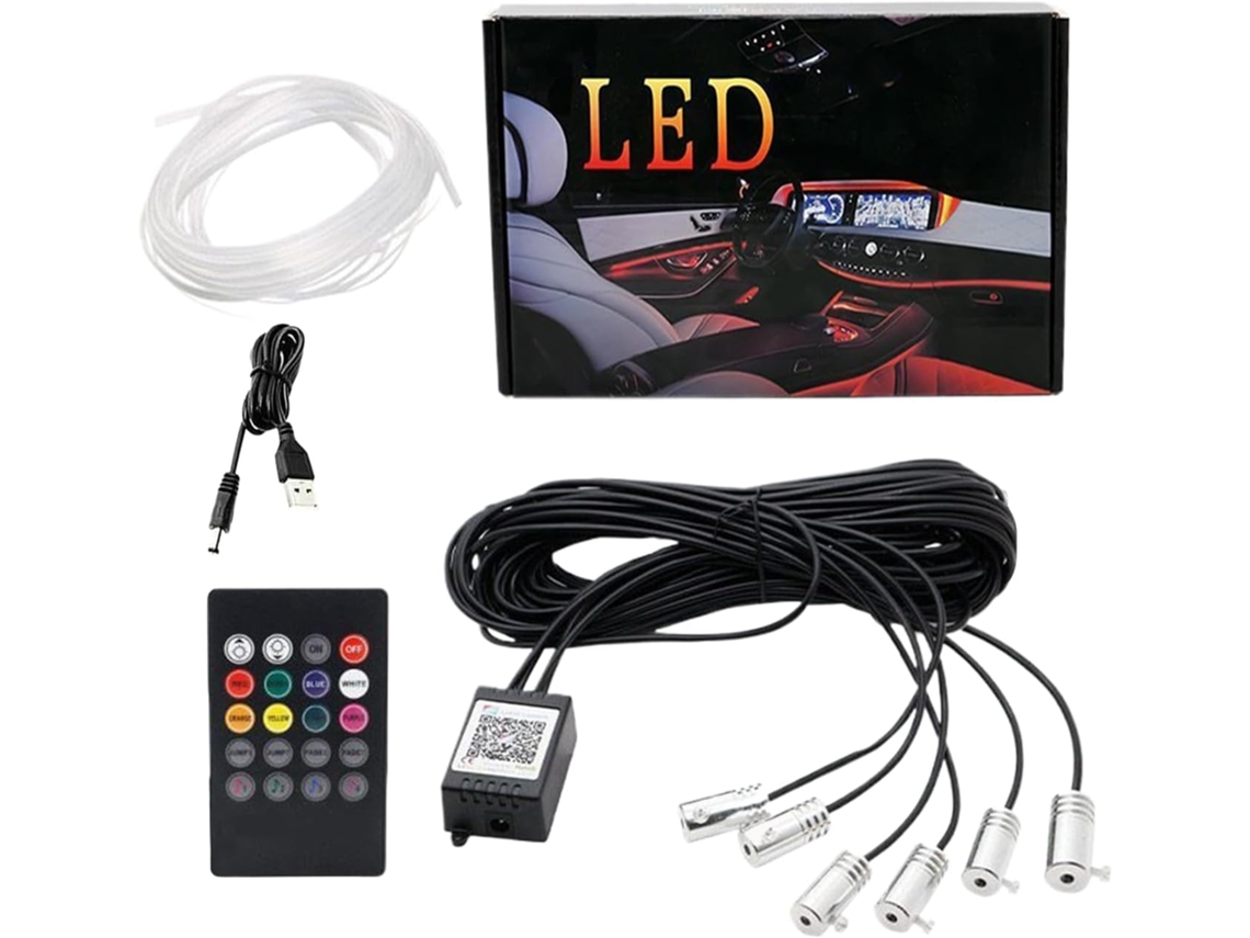Kit Genérico De Iluminação Led Para Interior Carros Automotiva Faixa Luz Sob O Painel, Reboques, Caminhões, Sedãs E