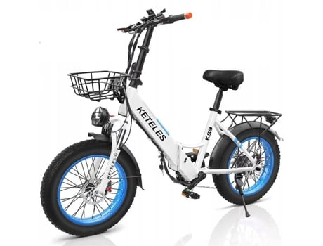 KETELES Ks9 Bicicleta Eléctrica Roda de Alumínio 20 '' 1000W 48V 18Ah 40Km/H Modelo Branco