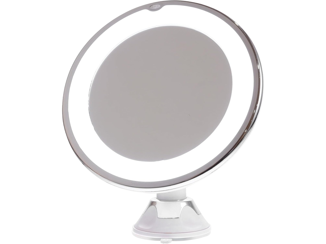 Maquiagem Espelho Com LED 10x E Ventosa Para Banheiro, Com Ampliação.