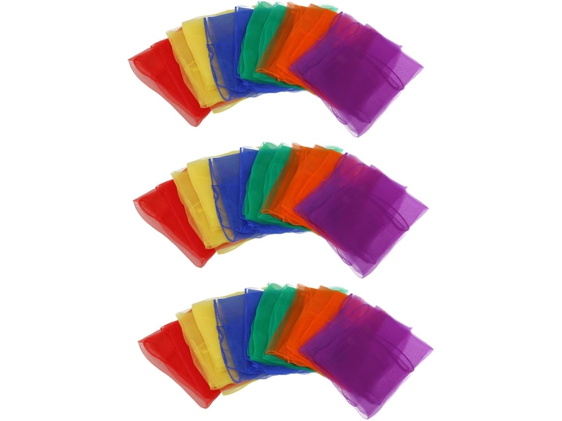 Lenços De Seda Multicoloridos Para Dança, Véu Quadrado Pequeno, Acessório Para Meninos E Meninas.