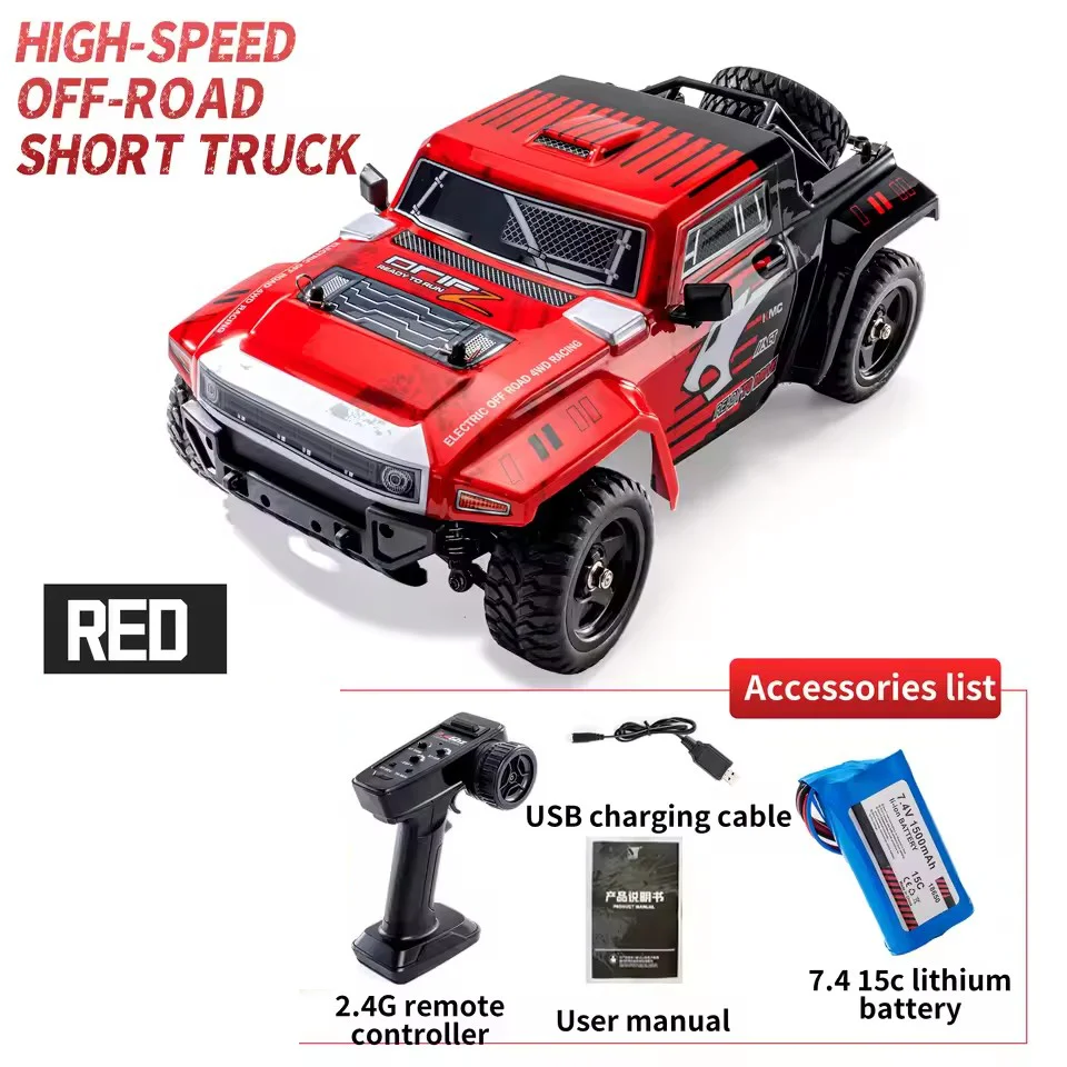 (vermelho) Brinquedo De Caminhão Off-road 4x4 De Alta Velocidade Com Controle Remoto 2.4g