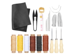 Kit De Costura De Couro Com 22 Peças Ferramentas De Reparo Agulhas Fio Tesouras Para Manuais Diy