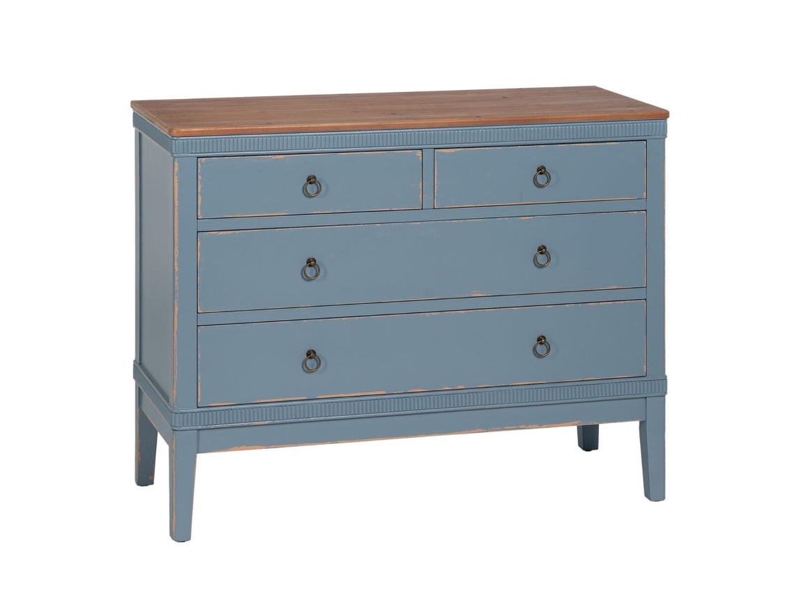 Cómoda Azul Natural Madeira de abeto Madeira MDF 115 x 45 x 90 cm