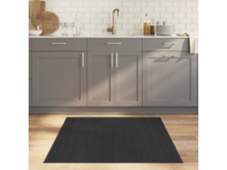 Vidaxl Tapete Quadrado 100x100 Cm Bambu Cinzento