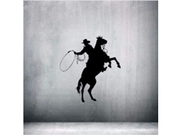 Adesivo de parede decorativo para casa com laço de cavalo de rodeio, em vinil PVC, número do produto: 55 x 61 cm