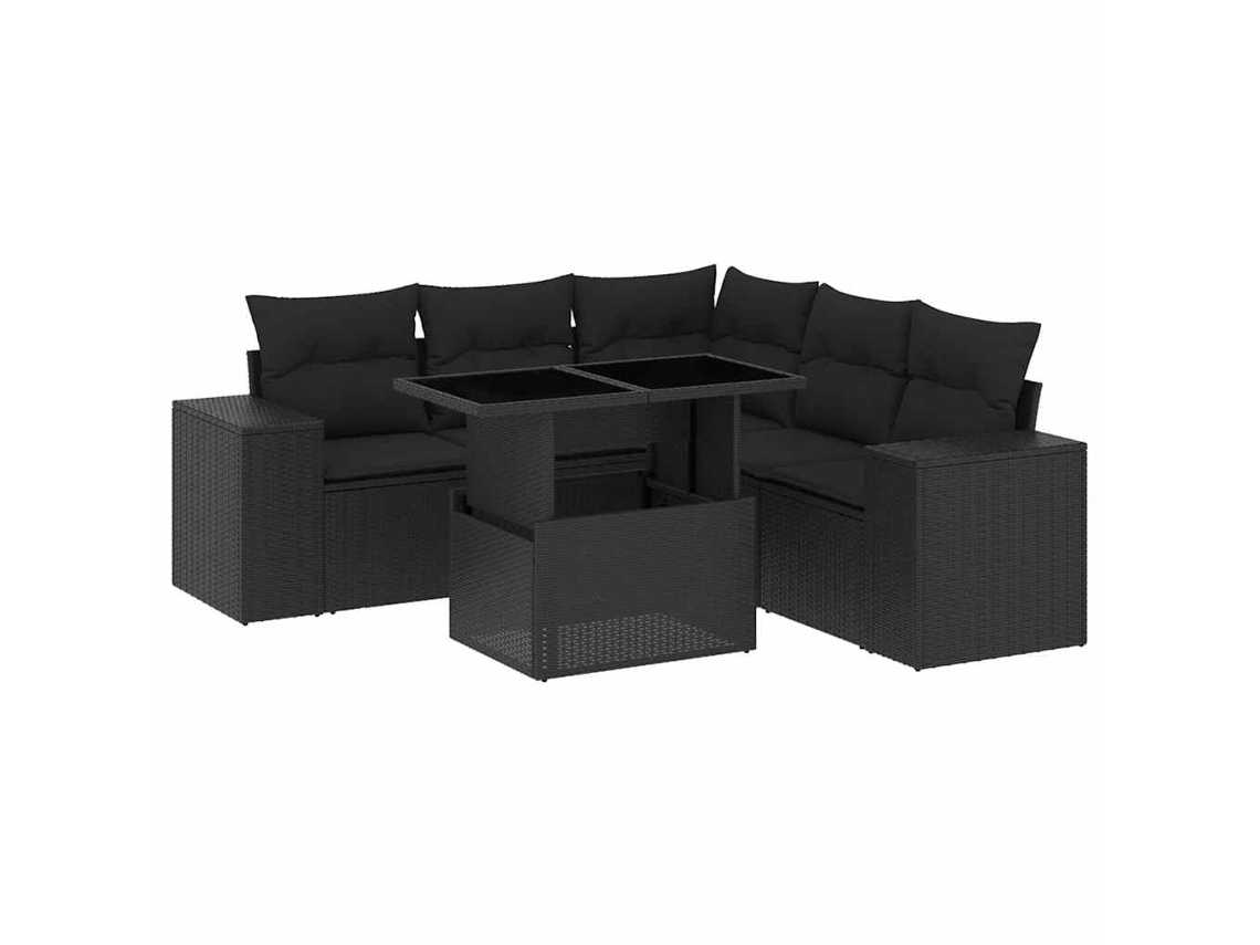 Garden Sofa Set, Garden Sofa Sets Vidaxl Preto Rattan / Vime (n/a)