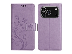 Capa Para Iphone 17 Pro Com Estampa Floral Roxa