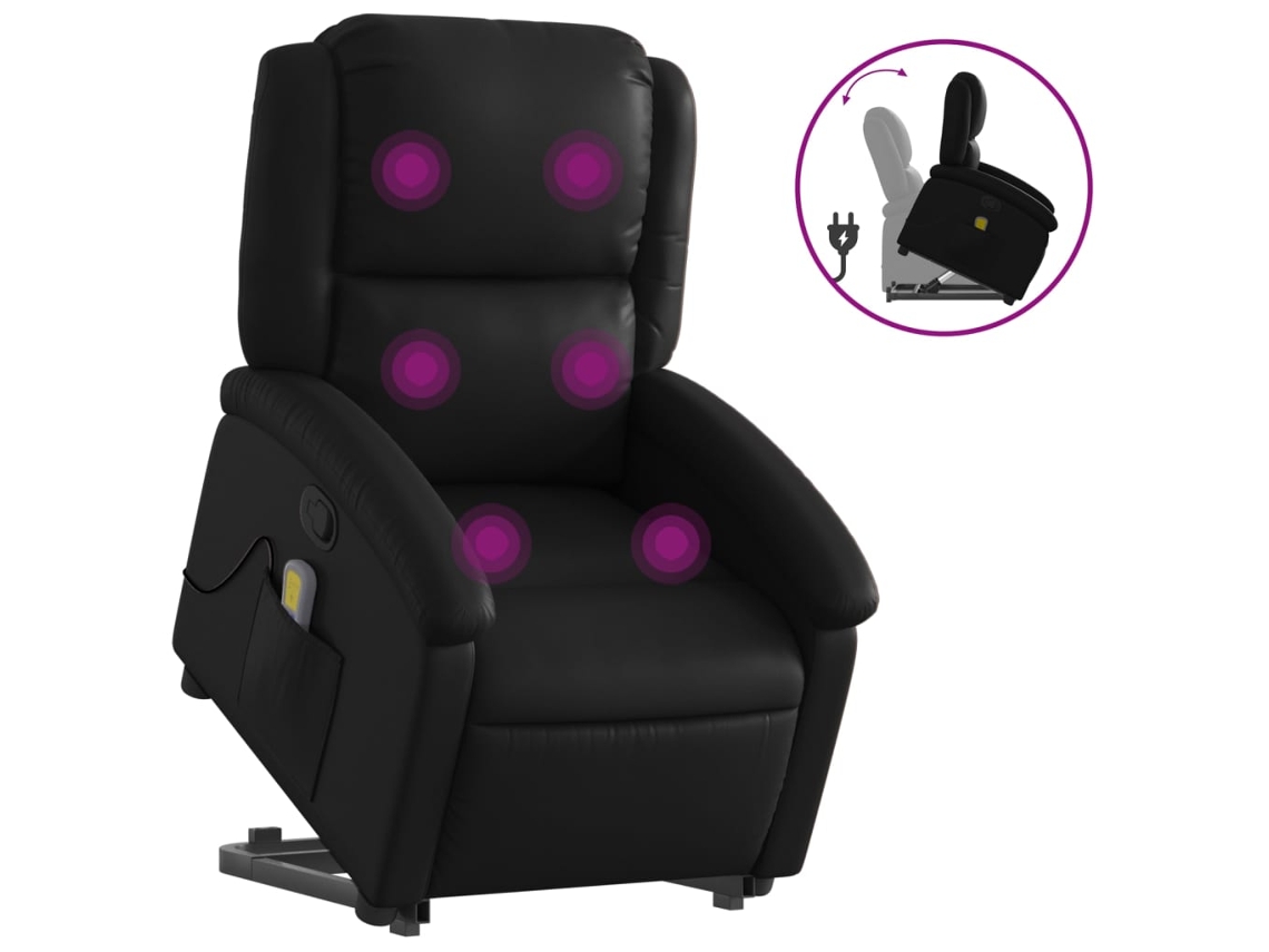 Stand Up Massage Recliner Chair, Stand Up Massage Recliner Chairs Vidaxl Preto Couro Artificial