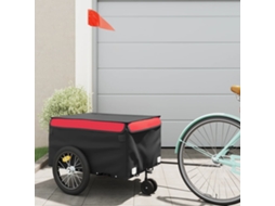 Vidaxl Reboque Para Bicicleta 45 Kg Ferro Preto E Vermelho
