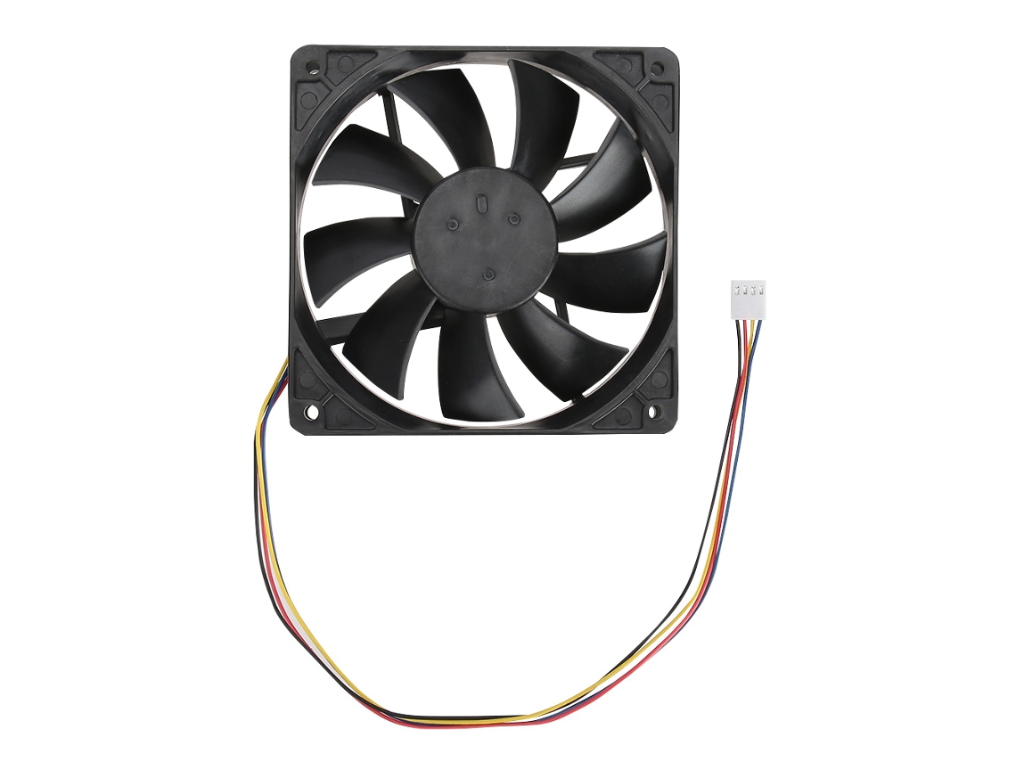 Ventilador De Resfriamento De Controle De Velocidade Por Temperatura Pwm 4pin 12v 0,72a 12cm Luz Dourada