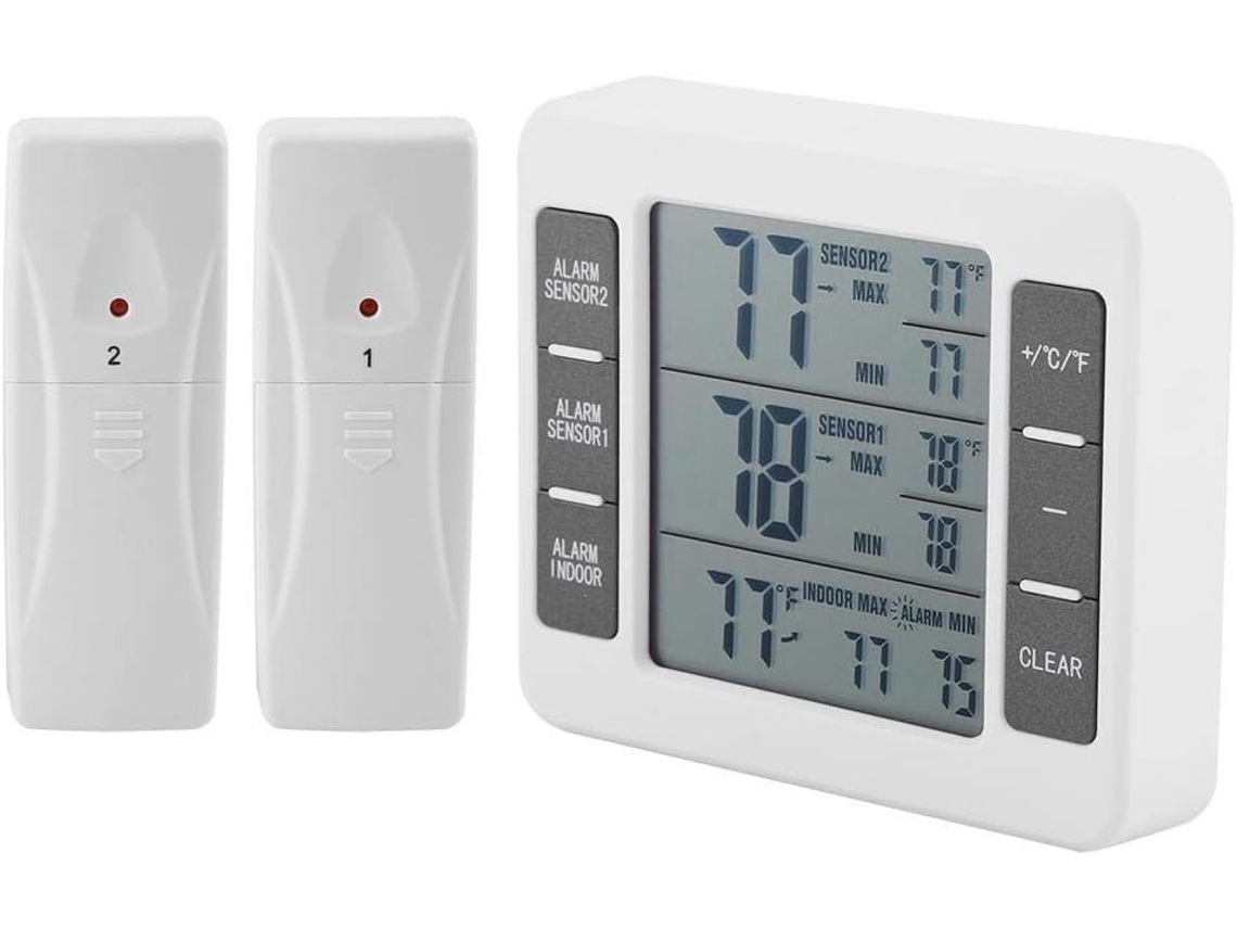 Termômetro Digital Sem Fio Para Geladeira Com Visor, Zqkla Aquaforge