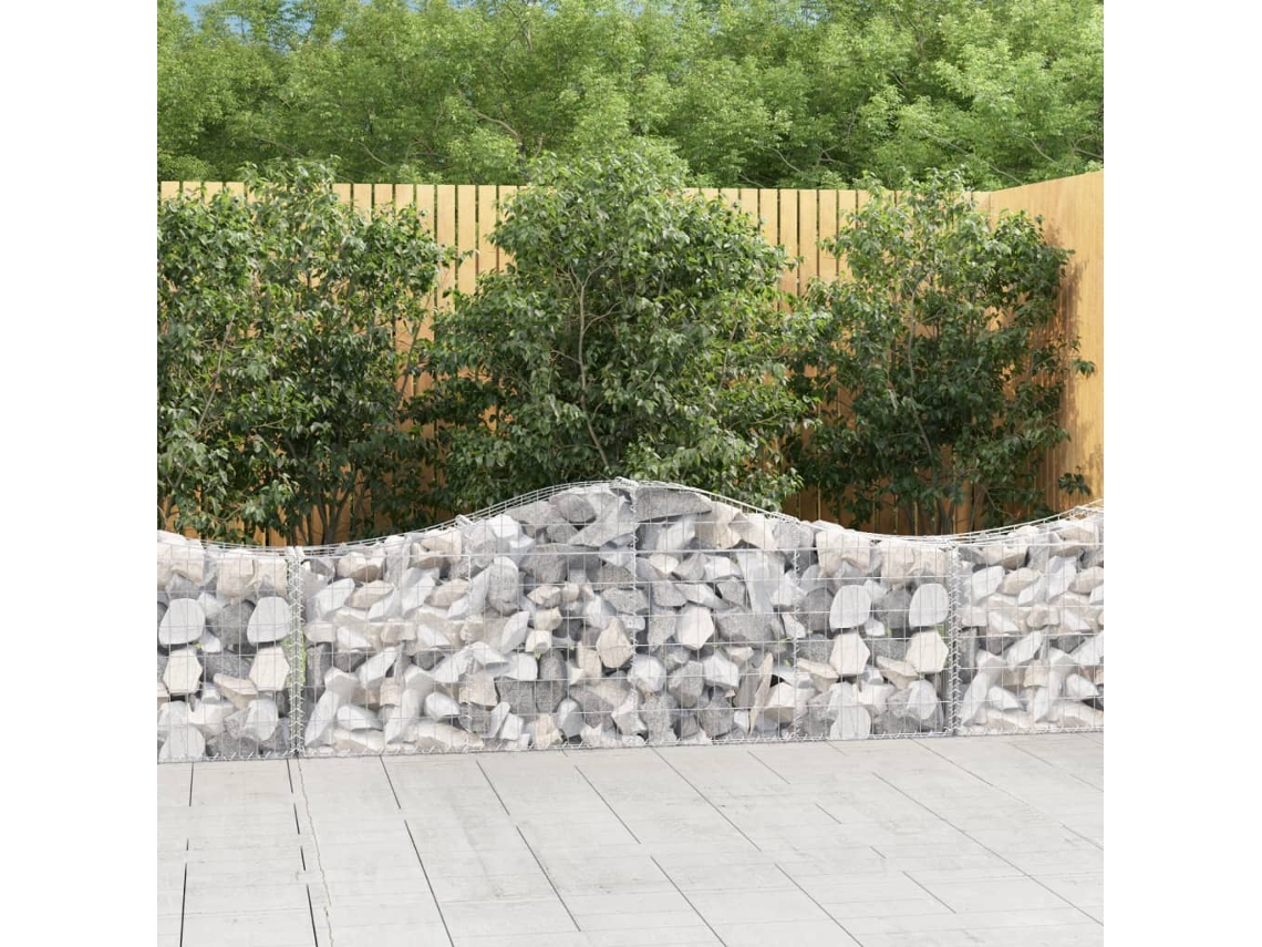 Vidaxl Cestos Gabião Arqueados 20pcs 200x30x60/80 Cm Ferro Galvanizado