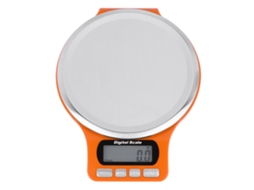 KOFIHETY Balança de cozinha digital com bandeja de aço inoxidável de alta precisão para alimentos e frutas (laranja, 3 kg/0,1 g)