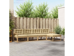 Vidaxl Conjunto De Sofás Para Exterior 4 Unid. Branco E Bege Poliéster