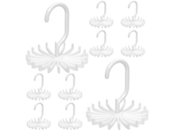 Organizador Giratório De 10 Peças Para Gravatas E Cintos Com Ganchos, Cabideiro Branco Para Guarda Roupa, Economiza
