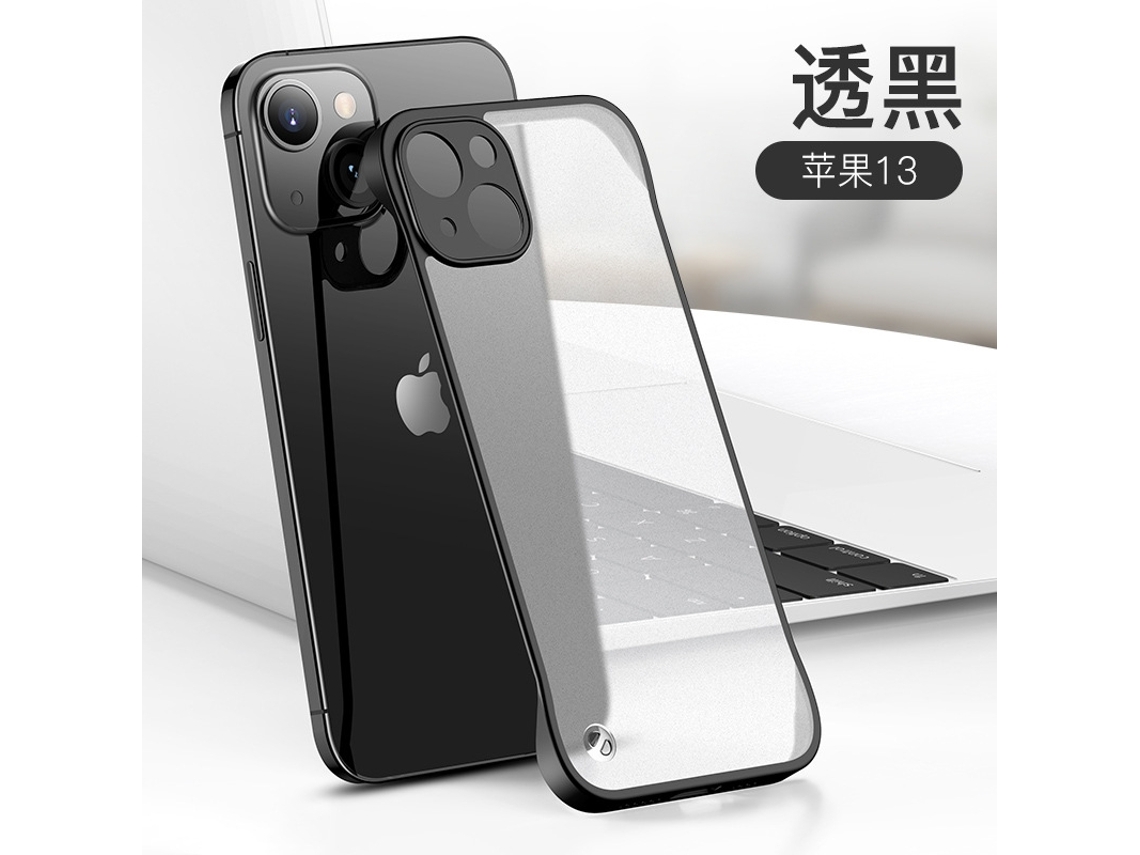 Capa Transparente Preta Sem Moldura Em Silicone Para Iphone 17 Pro Max Com Proteção Total Para A Lente.