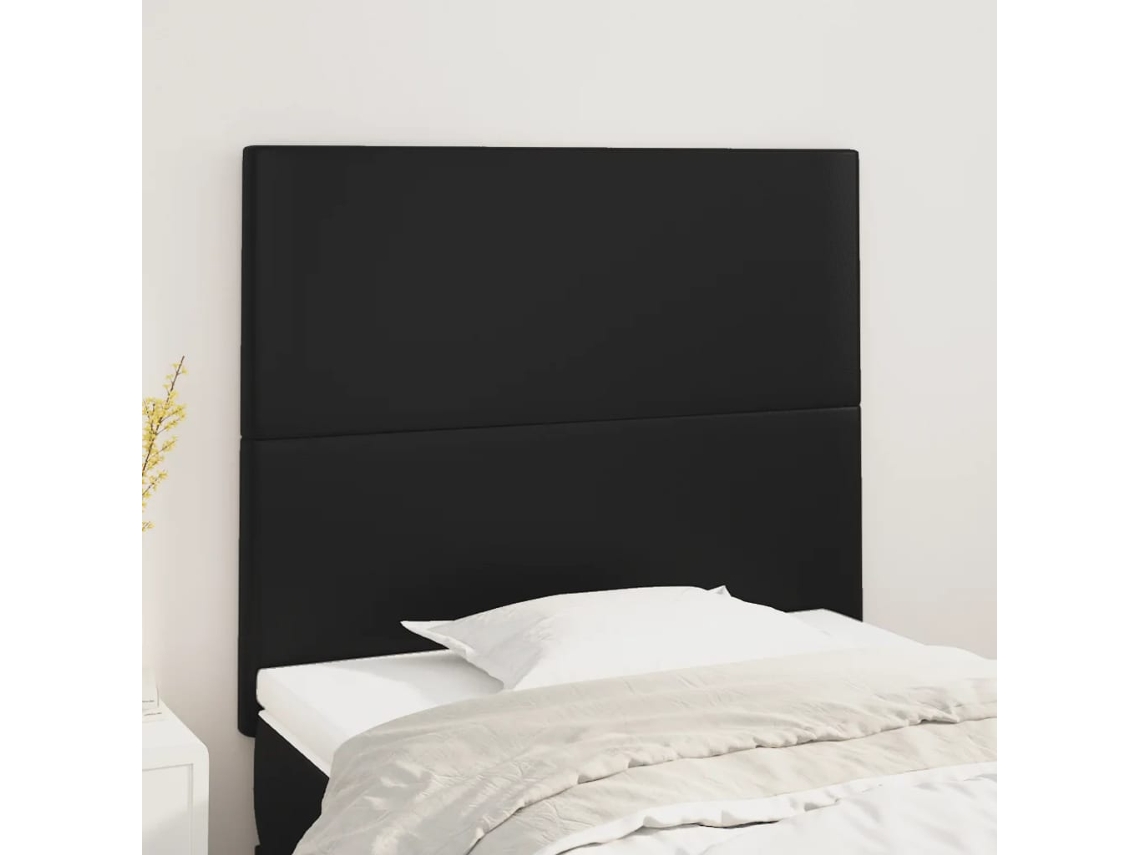Vidaxl Cabeceira Preta 90x5x118/128 Cm Couro Sintético