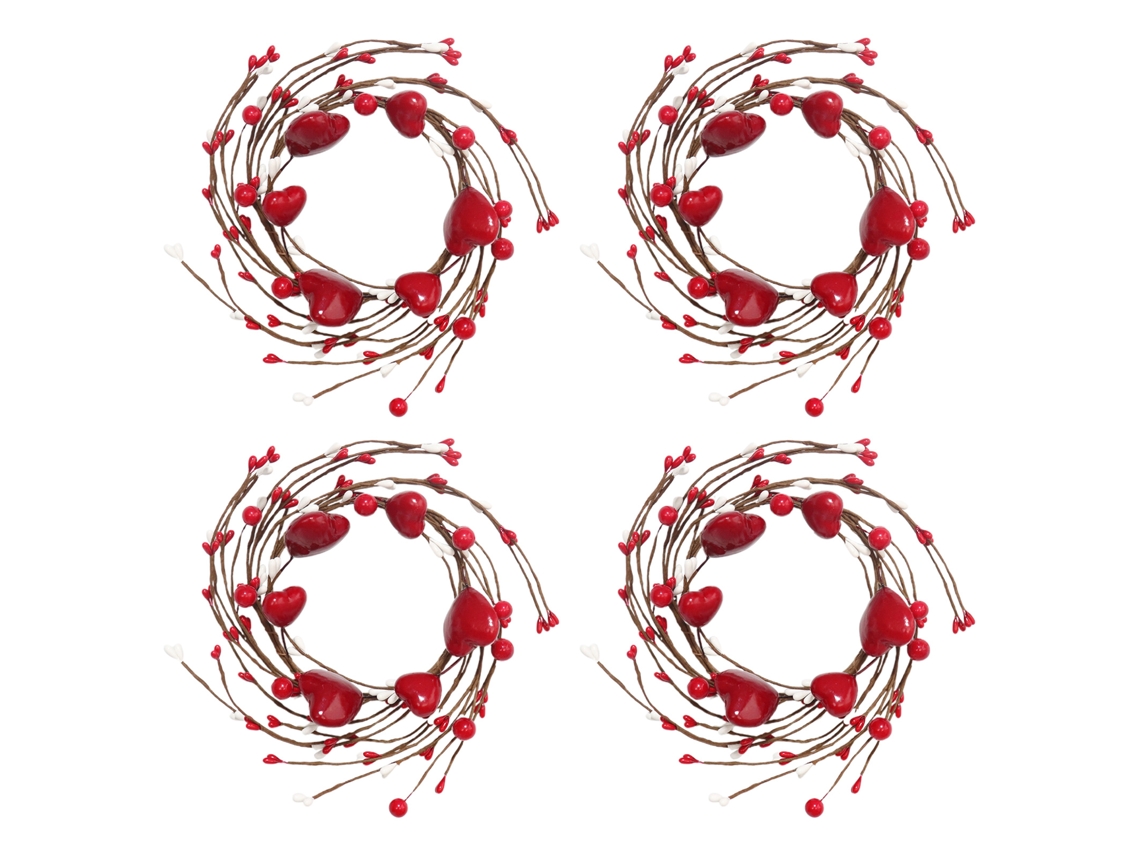 Conjunto de 4 velas em forma de coração vermelho para dia dos namorados e mãe LAXISCREED