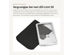 Conjunto De Lupa Com Aumento 3x E 6x Com Luz Led - Portátil E Resistente Ao Arranhão - Inclui Bolsa De Couro - Perfeito Para Idosos E Entusiastas