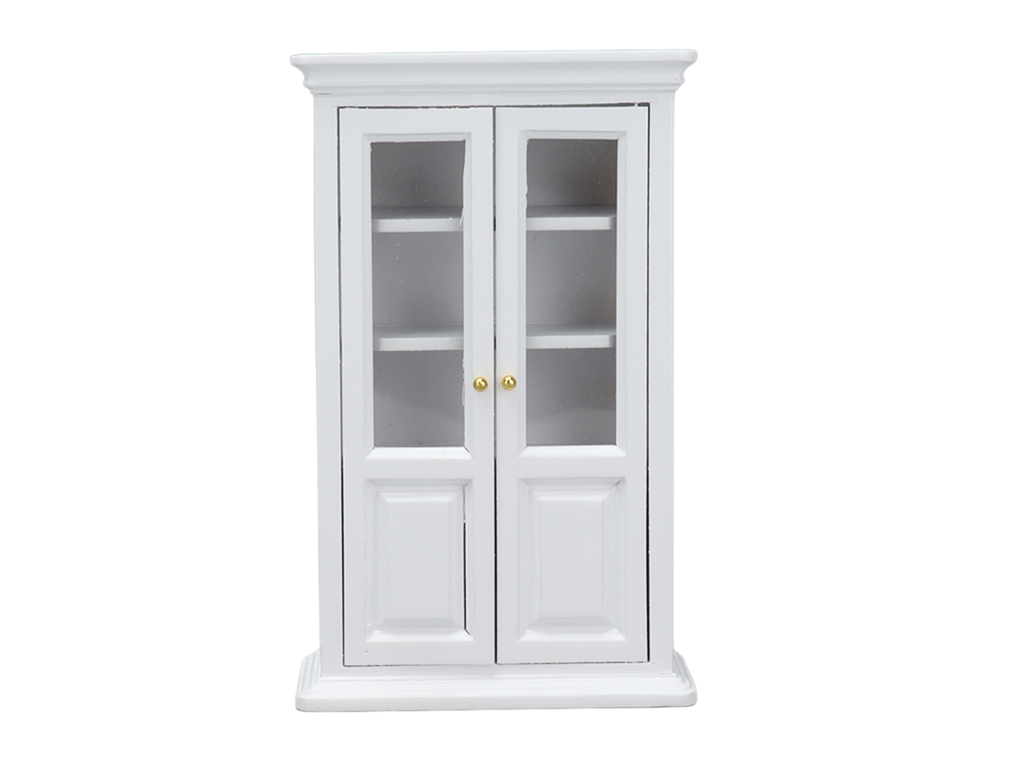 Primerox estante Vertical Miniatura Casa de Bonecas 1:12 Móvel de Decoração Madeira Bétula Branco