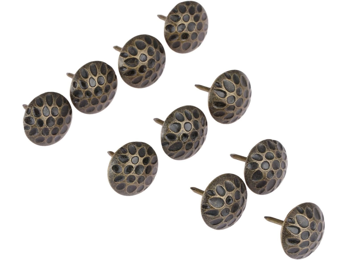 Conjunto De 10 Tachinhas Bronze 19x20mm Para Bijuterias, Caixa