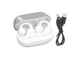 Fones de Ouvido Sem Fio Mali Bluetooth 5.3 com condução aérea, clip on, redução de ruído CVC branco