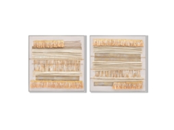 Pintura Home Esprit Bege Natural Boho 82 X 4,5 X 82 Cm (2 Unidades)