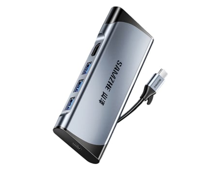 Adaptador SAMZHE Dk-S05 5In1 Type-C a Hdmi 3Usb3.0 Pd100W para Huawei Mate40/P50 S20