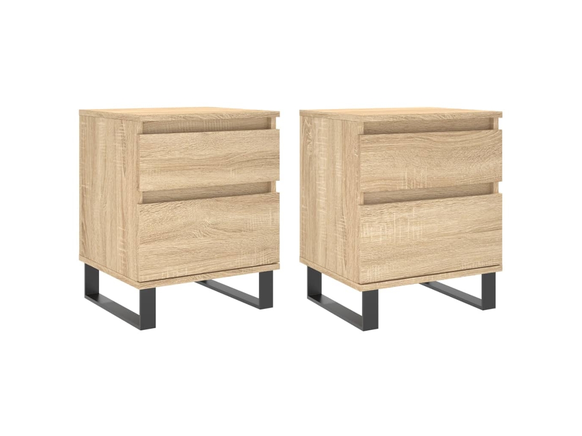 Bedside Cabinet, Bedside Cabinets Vidaxl Marrom Madeira Processada (n/a)