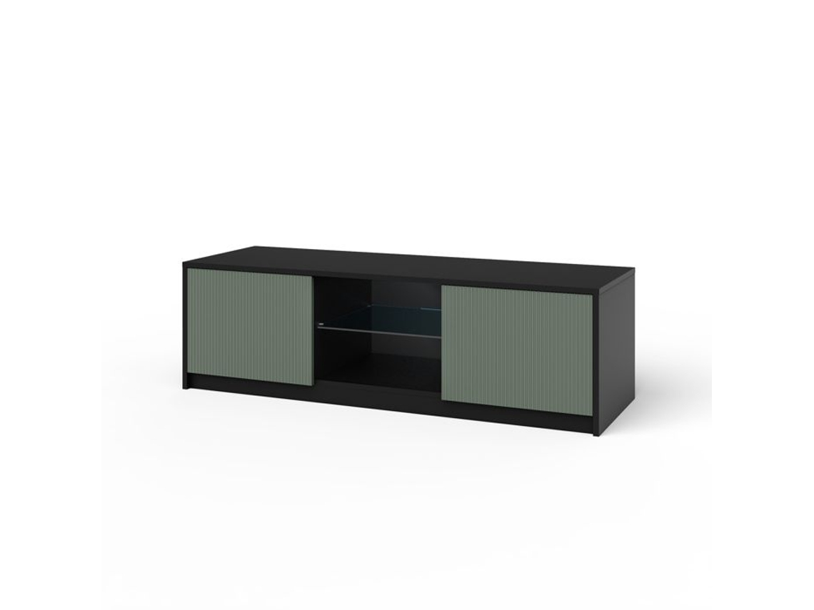 Móvel De Tv Budapest Preto/verde Sálvia Aqa Design