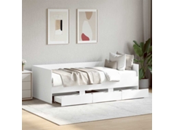 Vidaxl Sofá-cama Com Gavetas Sem Colchão 90x200 Cm Branco