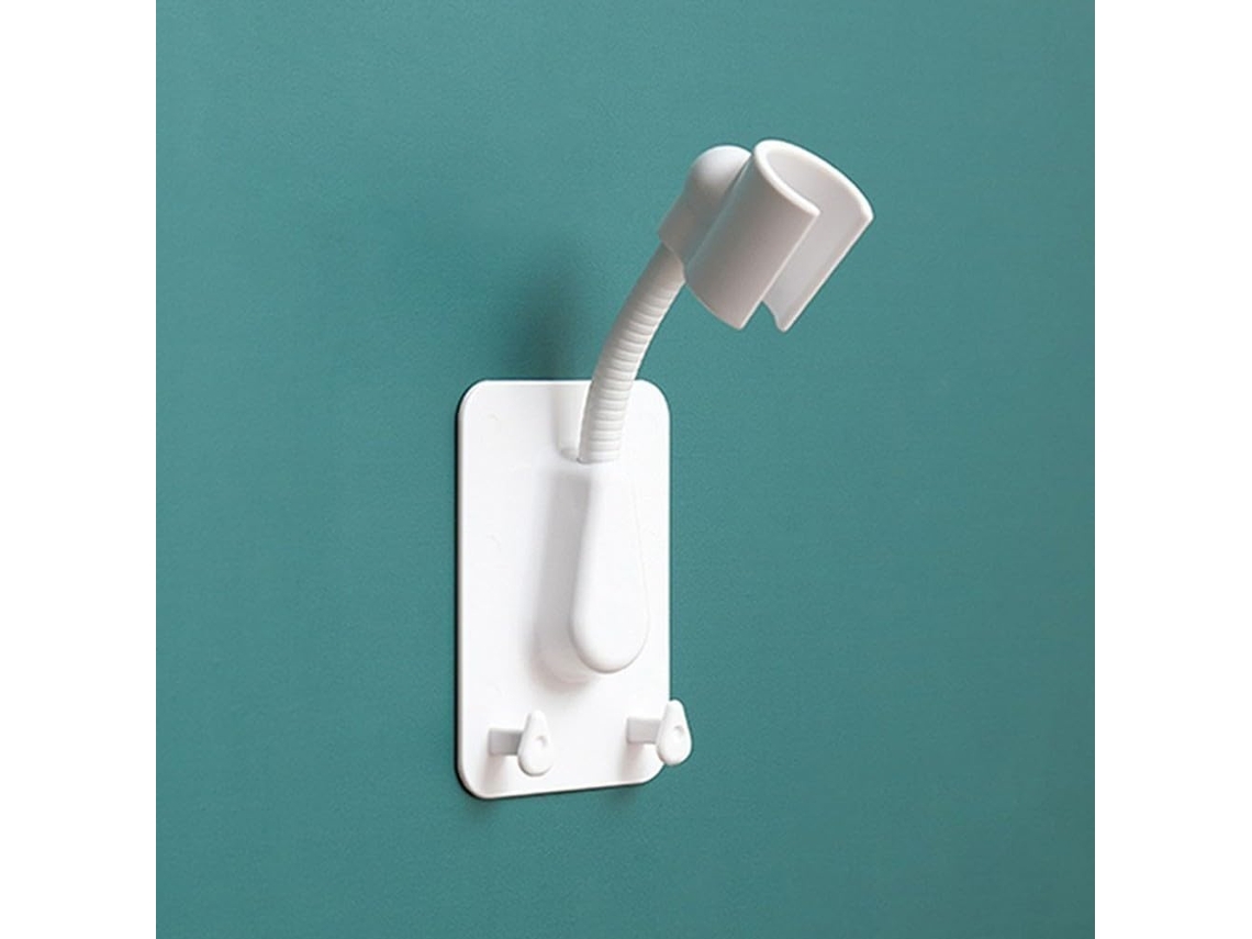 Suporte De Chuveiro Com Ventosa, Suporte De Parede Ajustável Com Botão Para Azulejos Banheiro Branco
