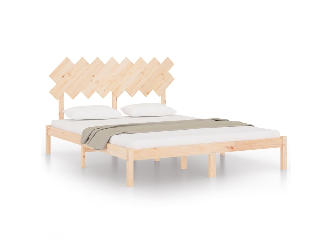 Estrutura de Cama 160x200 Cm Madeira Maciça MAISON EXCLUSIVE
