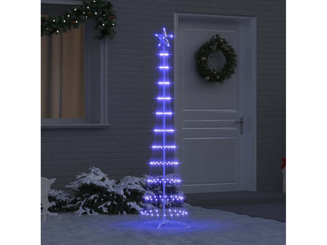 Vidaxl Árvore De Natal Led Azul 51 X 51 X 190 Cm Metal