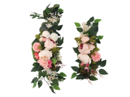 Arco De Casamento Com Drapeamento E Flor Artificial Placa De Boas-vindas Multifuncional De Casamento Decoração Floral Rosa