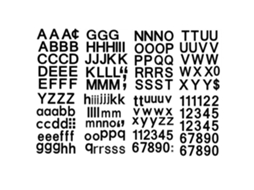 8 folhas de letras e números autoadesivos em vinil BRILVIBERA (capas de 2,5 cm)
