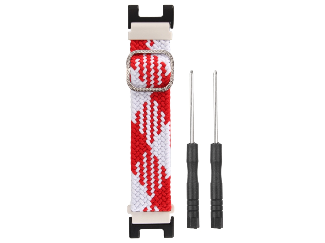 Cinto Relógio Inteligente Nylon Macio 22mm Amazfit T Rex Vermelho Branco