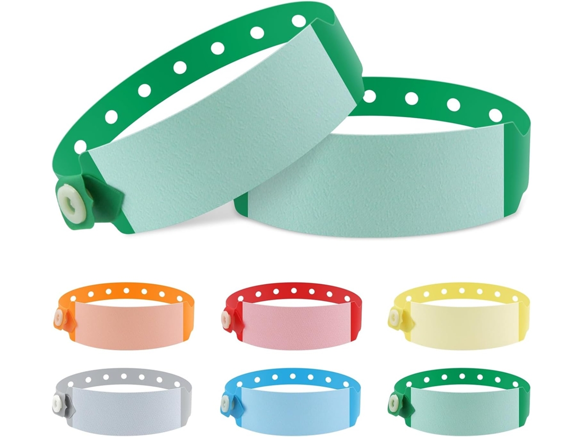 100 Pulseiras de Identificação Hospitalar, Pulseira Hospitalar Verde