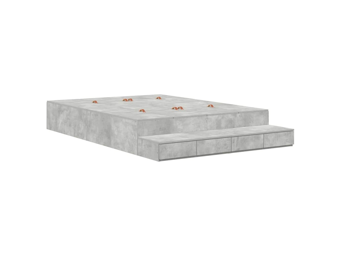 Estrado de Cama com Arrumação e Gaveta Cinzento 150 cm MAISON EXCLUSIVE