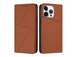 Capa De Couro Fosco Para Iphone 16 Pro Max - Flip Magnético