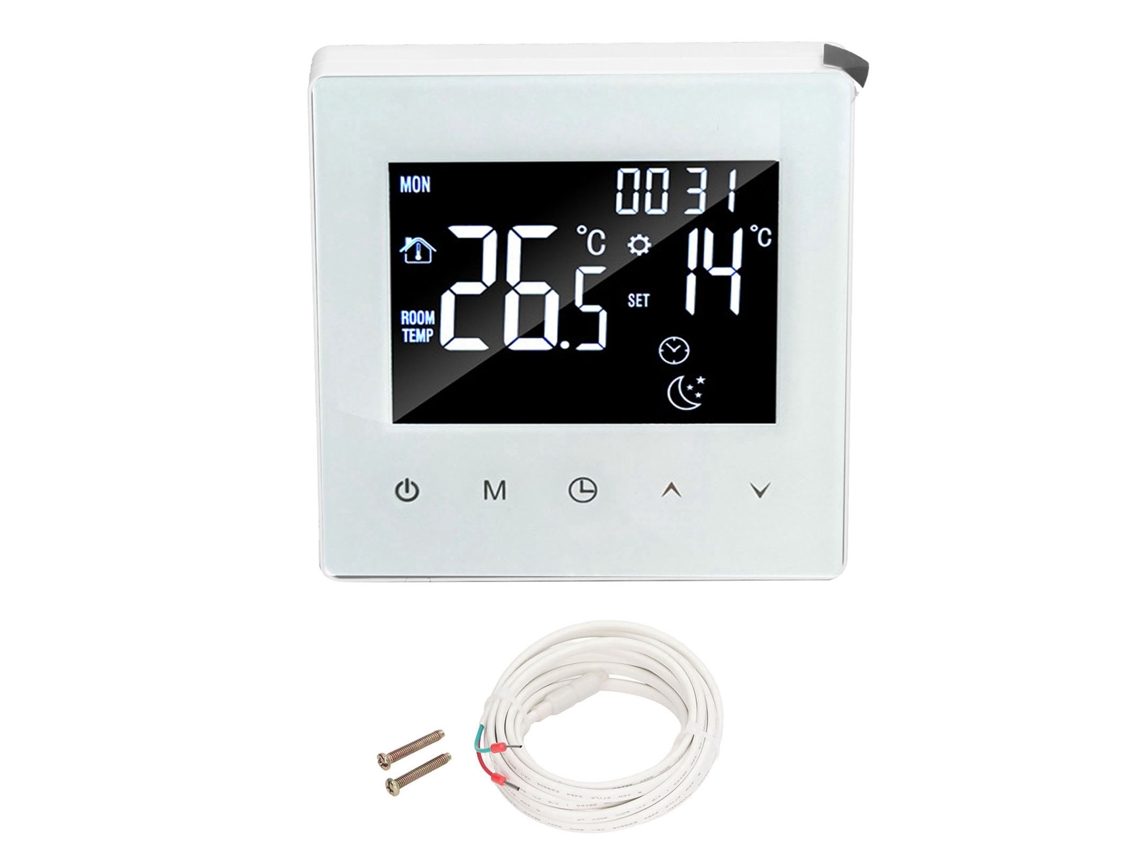 Termostato Digital Programável Com Sensor Sem Wifi Branco